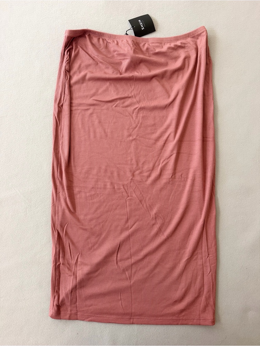 Stretch Midi Skirt in Dusty Rose - SHEIN